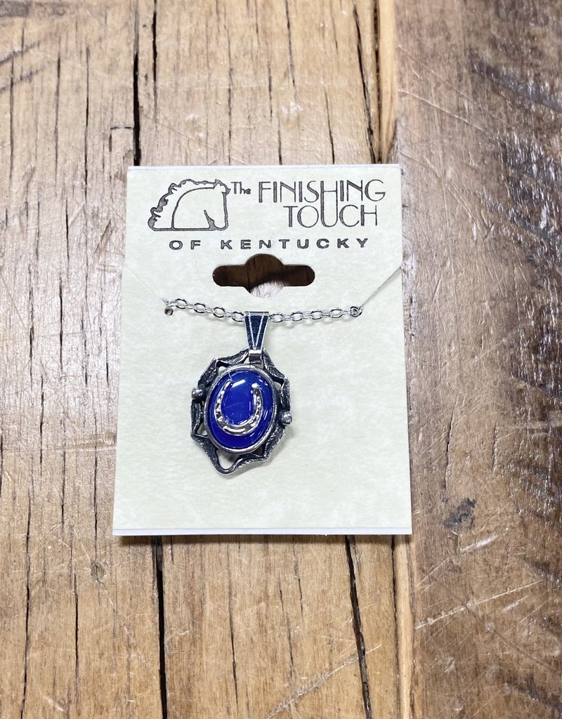The Finishing Touch Of Kentucky Blue Onyx with Horseshoe Necklace