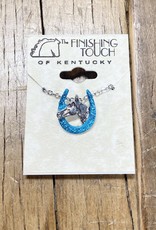 The Finishing Touch Of Kentucky Turquoise Horseshoe with Horse Head Necklace