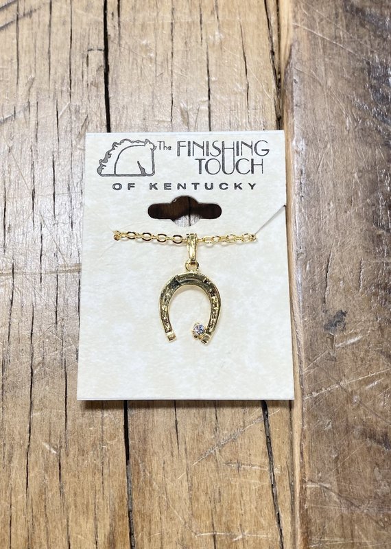 The Finishing Touch Of Kentucky Gold Horseshoe with Crystal Necklace