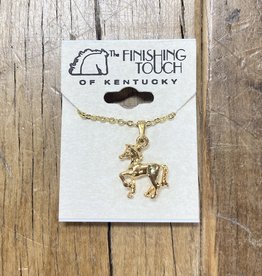 The Finishing Touch Of Kentucky Prancing Gold Foal Necklace