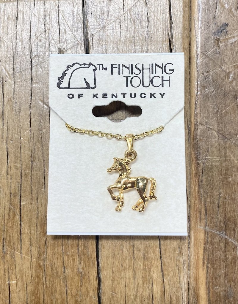 The Finishing Touch Of Kentucky Prancing Gold Foal Necklace