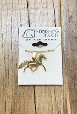 The Finishing Touch Of Kentucky Mare and Foal Gold Necklace