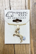 The Finishing Touch Of Kentucky Rearing Gold and Silver Necklace