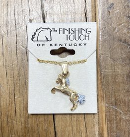 The Finishing Touch Of Kentucky Rearing Gold and Silver Necklace