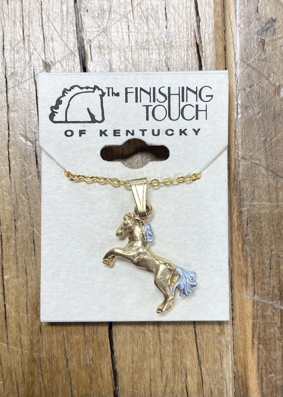 The Finishing Touch Of Kentucky Rearing Gold and Silver Necklace