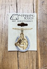 The Finishing Touch Of Kentucky Silver Horseshoe with Gold Horse Head Necklace