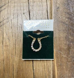 The Finishing Touch Of Kentucky Gold Horseshoe with Rhinestones Necklace