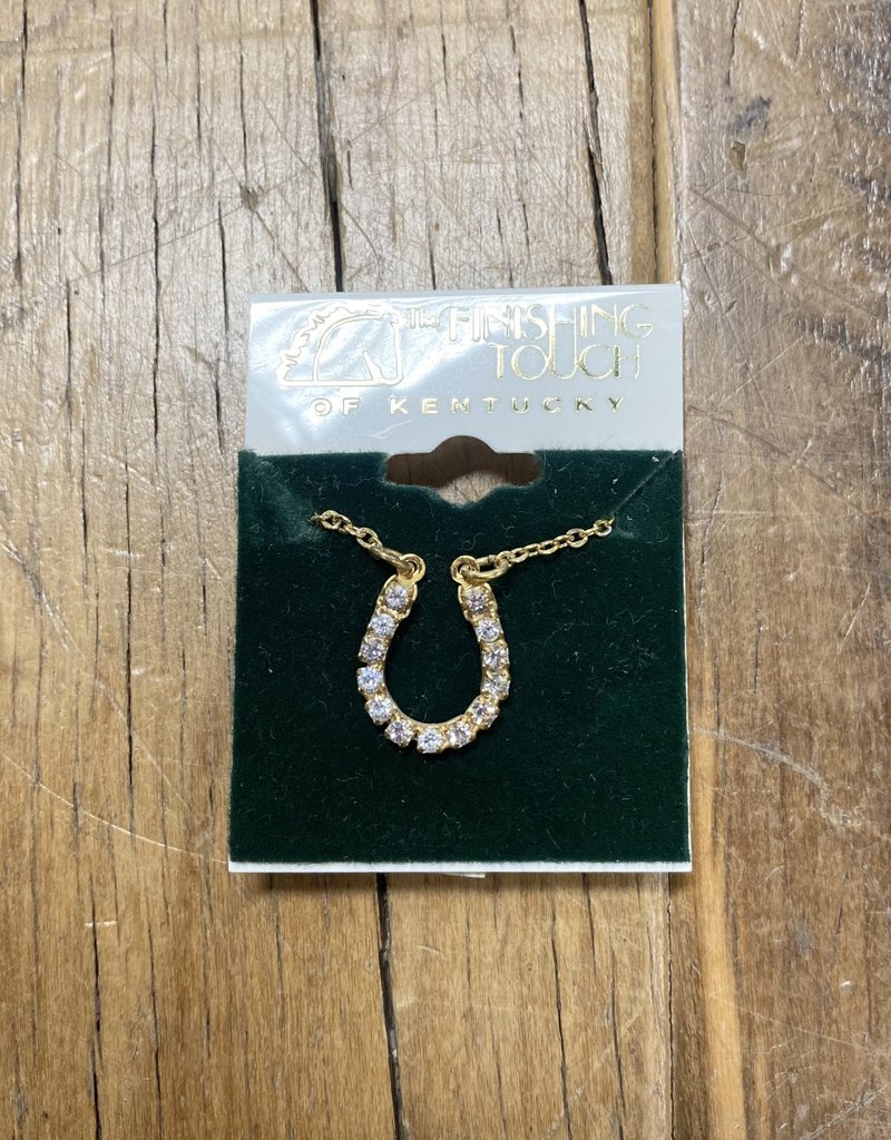 The Finishing Touch Of Kentucky Gold Horseshoe with Rhinestones Necklace