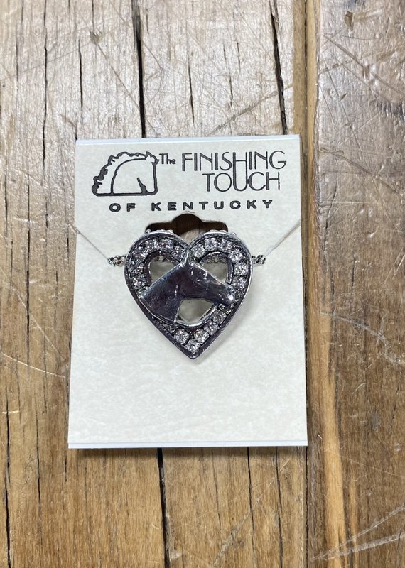 The Finishing Touch Of Kentucky Rhinestone Heart with Horse Head Necklace