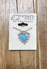 The Finishing Touch Of Kentucky Rhinestone Heart with Smaller Turquoise Heart Necklace