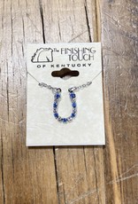 The Finishing Touch Of Kentucky Sapphire & Silver Crystal Horseshoe Necklace