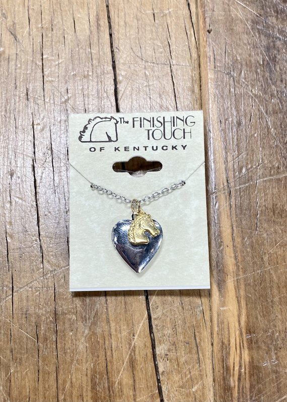 The Finishing Touch Of Kentucky Gold  Mini Horse Head with Silver Locket