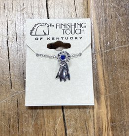 The Finishing Touch Of Kentucky Silver Blue Ribbon Necklace