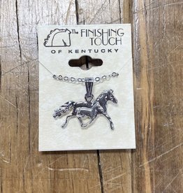 The Finishing Touch Of Kentucky Mare & Foal Silver Necklace