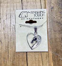 The Finishing Touch Of Kentucky Horse Head with Silver Heart Necklace
