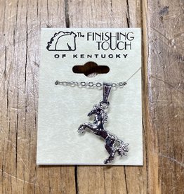The Finishing Touch Of Kentucky Silver Fluffy Tail Horse Necklace