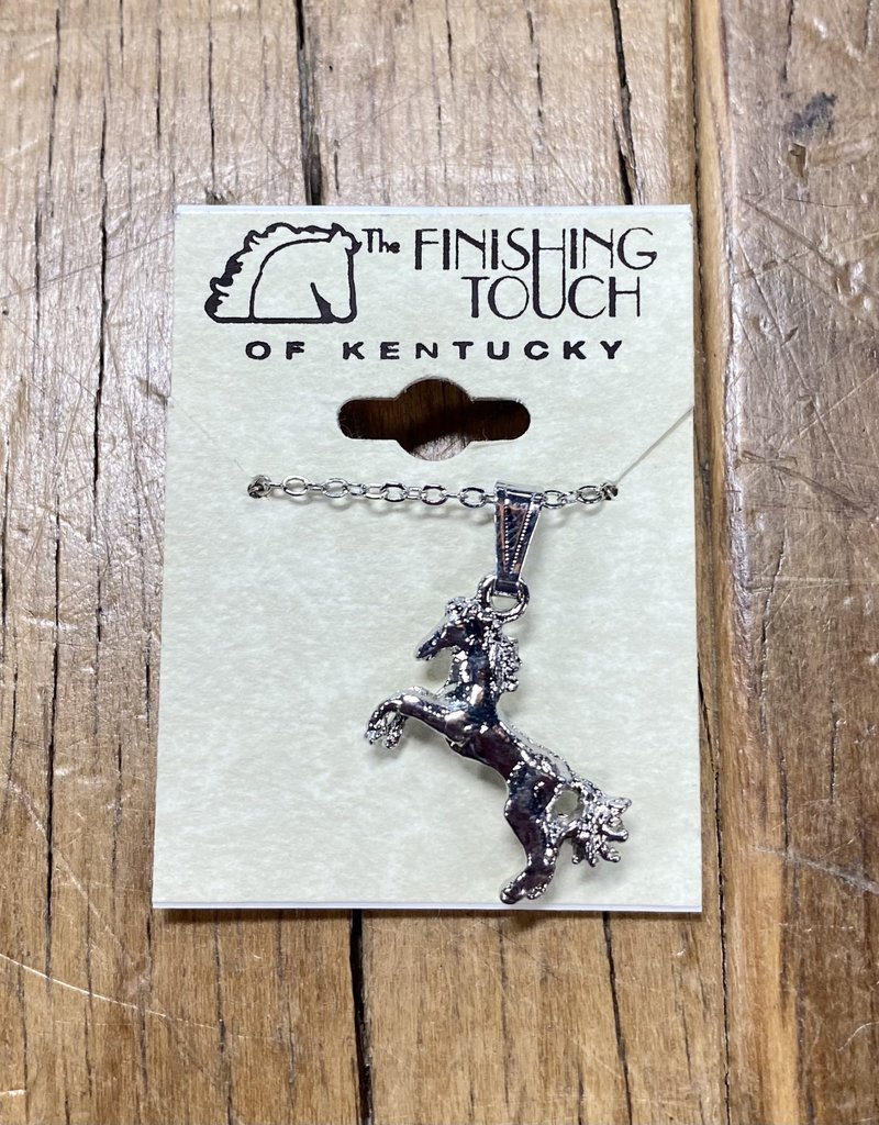 The Finishing Touch Of Kentucky Silver Fluffy Tail Horse Necklace