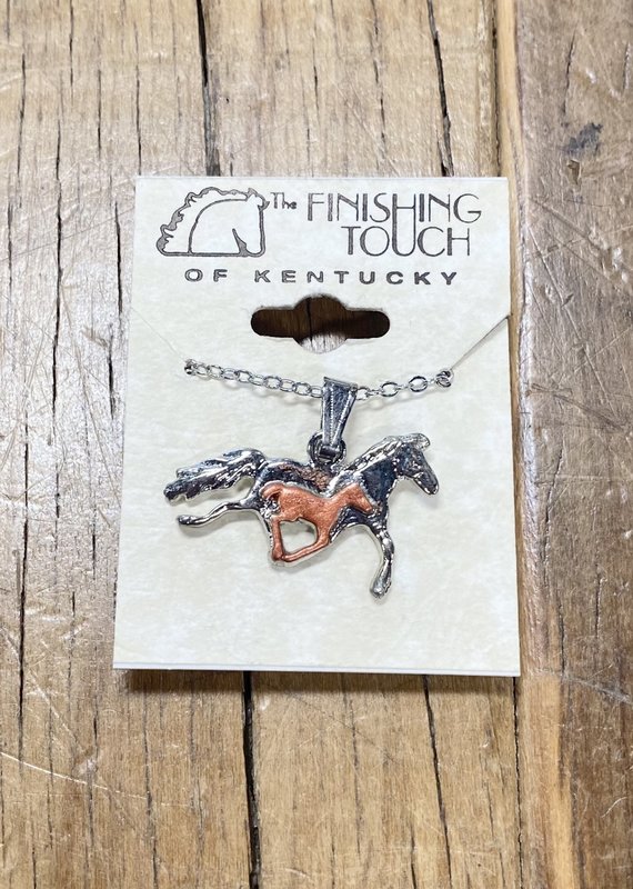 The Finishing Touch Of Kentucky Silver/Copper Mare & Foal Necklace