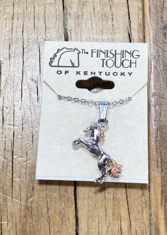 The Finishing Touch Of Kentucky Rearing Silver and Copper Horse Neclace
