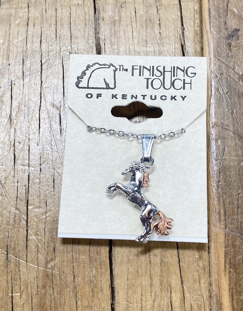 The Finishing Touch Of Kentucky Rearing Silver and Copper Horse Neclace