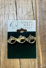 The Finishing Touch Of Kentucky Gold 3 Horse Head with Bridle Small Stock Pin