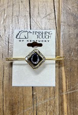 The Finishing Touch Of Kentucky Black Onyx Crystal and Gold with Horse Shoe Stock Pin