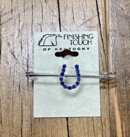 The Finishing Touch Of Kentucky Blue Rhinestone Horse Shoe and Silver Medium  Stock Pin