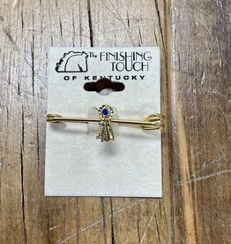 The Finishing Touch Of Kentucky Blue Ribbon and Gold Small Stock Pin