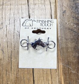 The Finishing Touch Of Kentucky Silver Horse Head Snaffle Bit Small Stock Pin