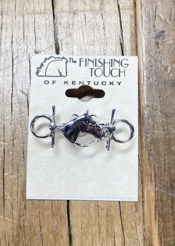 The Finishing Touch Of Kentucky Silver Horse Head Snaffle Bit Small Stock Pin