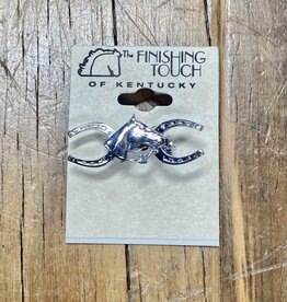 The Finishing Touch Of Kentucky Silver Horse Shoe and Bridle Small Stock Pin