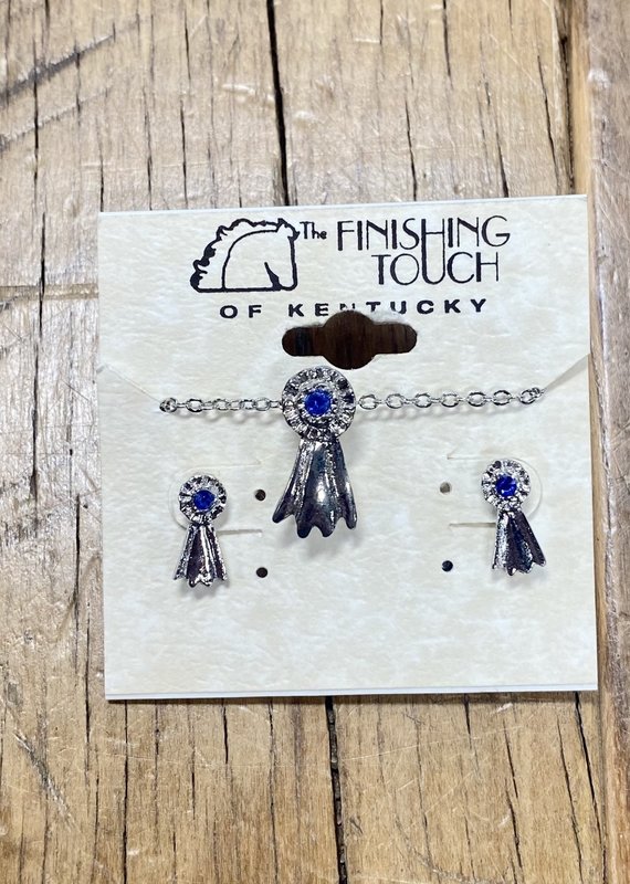 The Finishing Touch Of Kentucky Blue Ribbon and Silver Gift Set