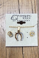 The Finishing Touch Of Kentucky Gold and Silver Horse Shoe Gift Set