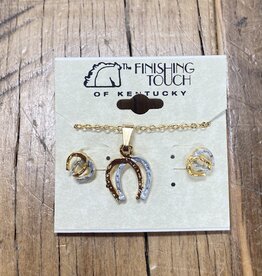 The Finishing Touch Of Kentucky Gold and Silver Horse Shoe Gift Set