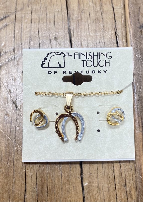 The Finishing Touch Of Kentucky Gold and Silver Horse Shoe Gift Set