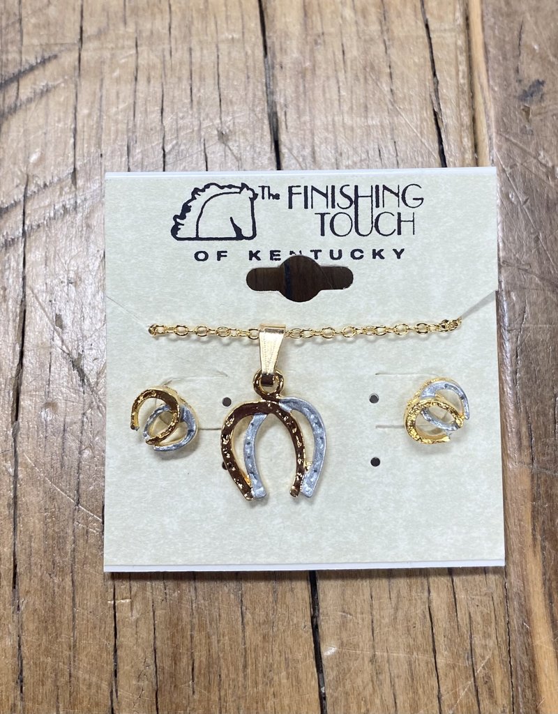 The Finishing Touch Of Kentucky Gold and Silver Horse Shoe Gift Set