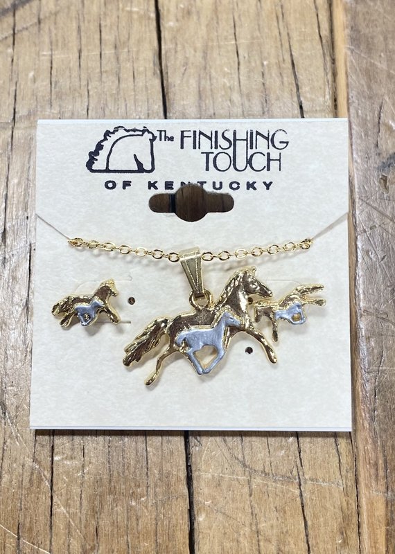 The Finishing Touch Of Kentucky Silver and Gold Mare & Foal Gift Set