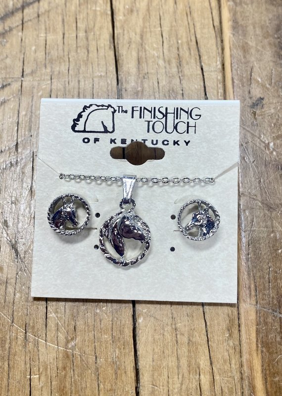 The Finishing Touch Of Kentucky Silver Horse Head and Rope Gift Set