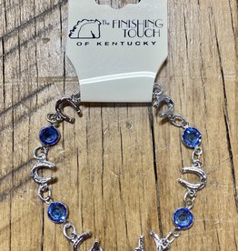 The Finishing Touch Of Kentucky Sapphire and Silver Horse Shoe Bracelet