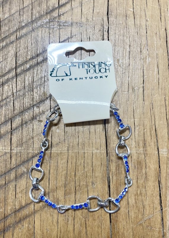 The Finishing Touch Of Kentucky Sapphire and Silver Snaffle Bits Bracelet
