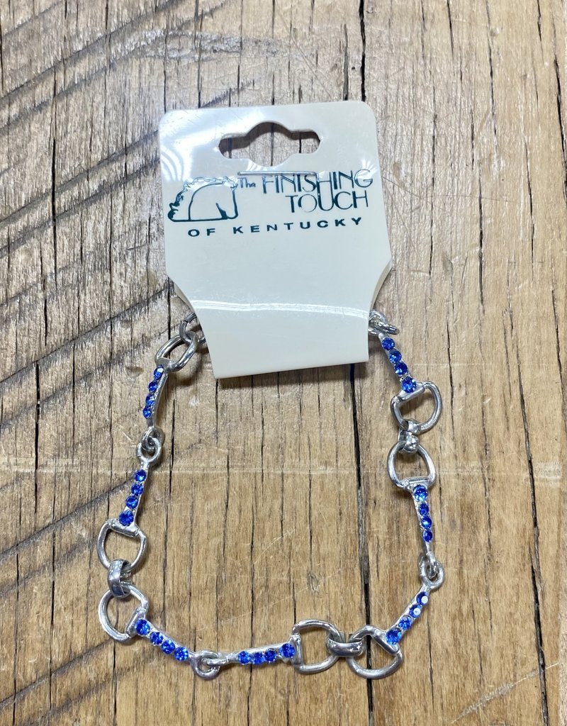 The Finishing Touch Of Kentucky Sapphire and Silver Snaffle Bits Bracelet