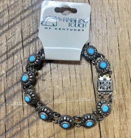 The Finishing Touch Of Kentucky Silver and Turquoise Stone Bracelet