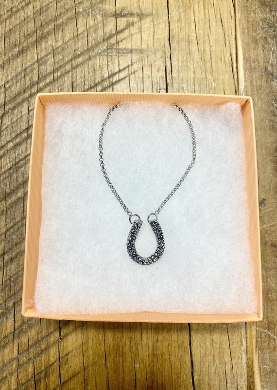 Sterling Essentials Rock Horse Shoe Necklace
