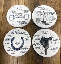 Dishique Equestrian Tack Anatomy Coasters