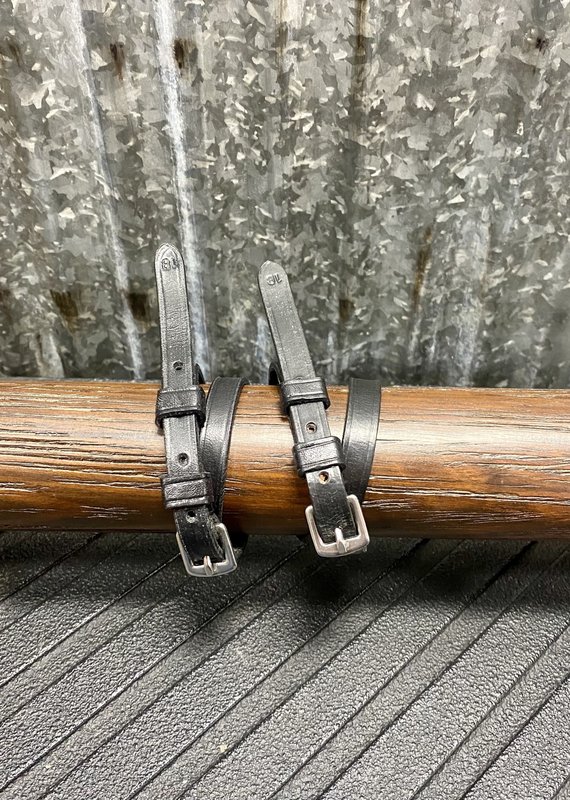 Exselle Black Spur Straps  3/8" x 18"