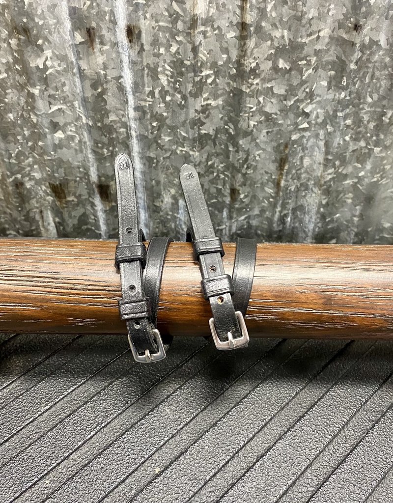 Exselle Black Spur Straps  3/8" x 18"