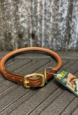 Tory Leather Tory Leather Co. Rolled Dog Collar in Oakbark