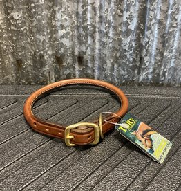 Tory Leather Tory Leather Co. Rolled Dog Collar in Oakbark