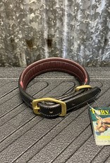 Tory Leather Tory Leather Co. Padded Dog Collar in Black/ Oxblood