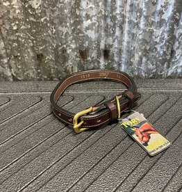 Tory Leather Tory Leather Co. 3/4" Raised Dog Collar in Havana (Space for a Nameplate)